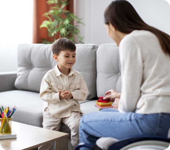 Mother and Son playing games